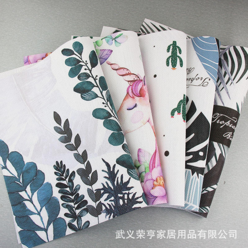 ins北欧风绿植创意西餐垫PVC餐桌垫简约隔热垫防滑垫杯垫厂家直销