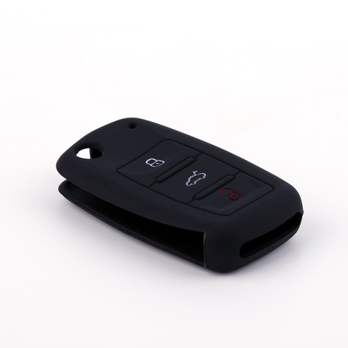 Suitable for Volkswagen Bora, Santana, and Golf: Silicone Key Case, Soft Rubber Key Fob Cover, Remote Control Protector