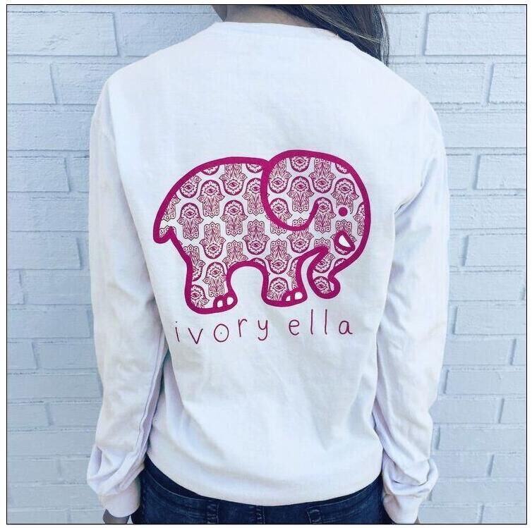 Womens Long Sleeve T Shirt Cute Cartoon Elephant Print Casual Style for Spring and Autumn Wholesale Available