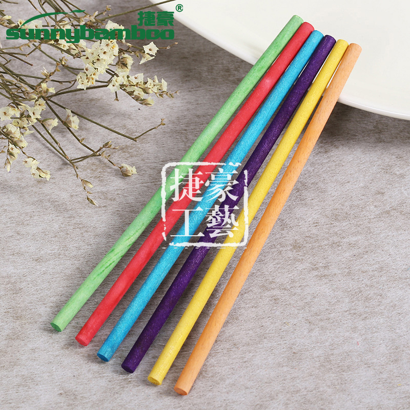 捷豪工艺原木木棒指甲美容签推平棒贴纸推平器彩色实木美甲清洁棒详情图8