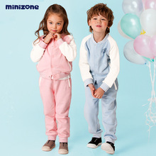 minizone兒童棒球服套裝2-6歲男寶寶運動兩件套寶寶秋裝女童小童