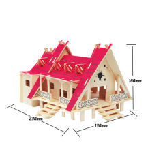 创意益智玩具木质 仿真建筑模型手工DIY木制房子3D立体拼图拼板