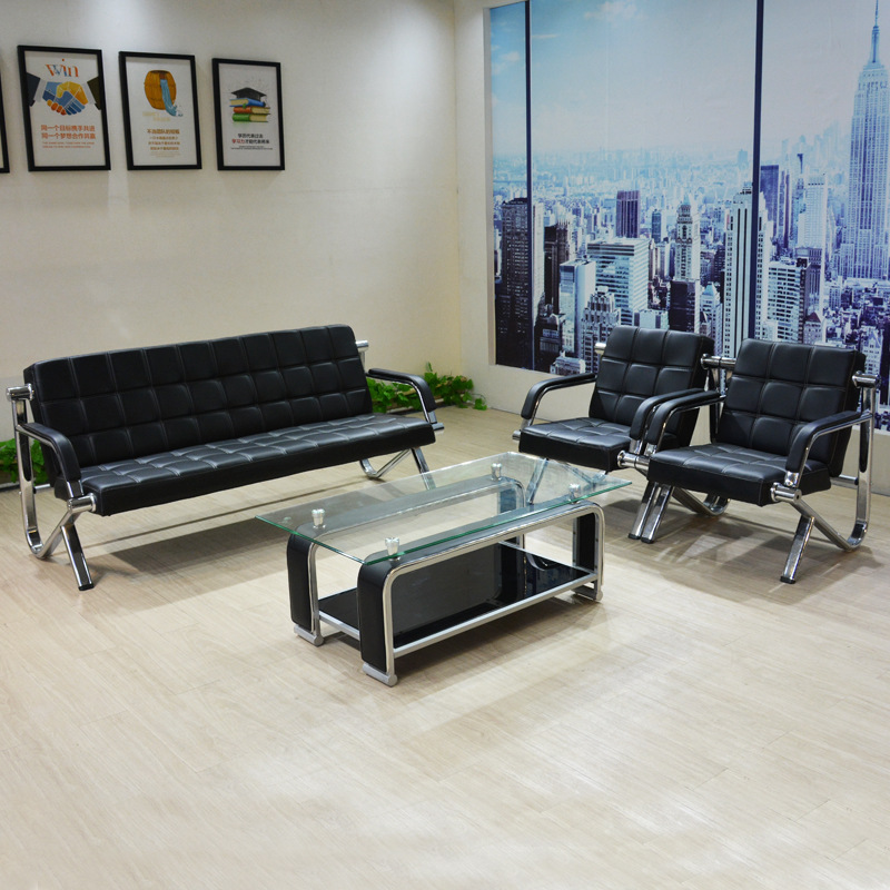 办公沙发茶几组合小户型出租屋皮艺三人位简约简易商务办公室沙发