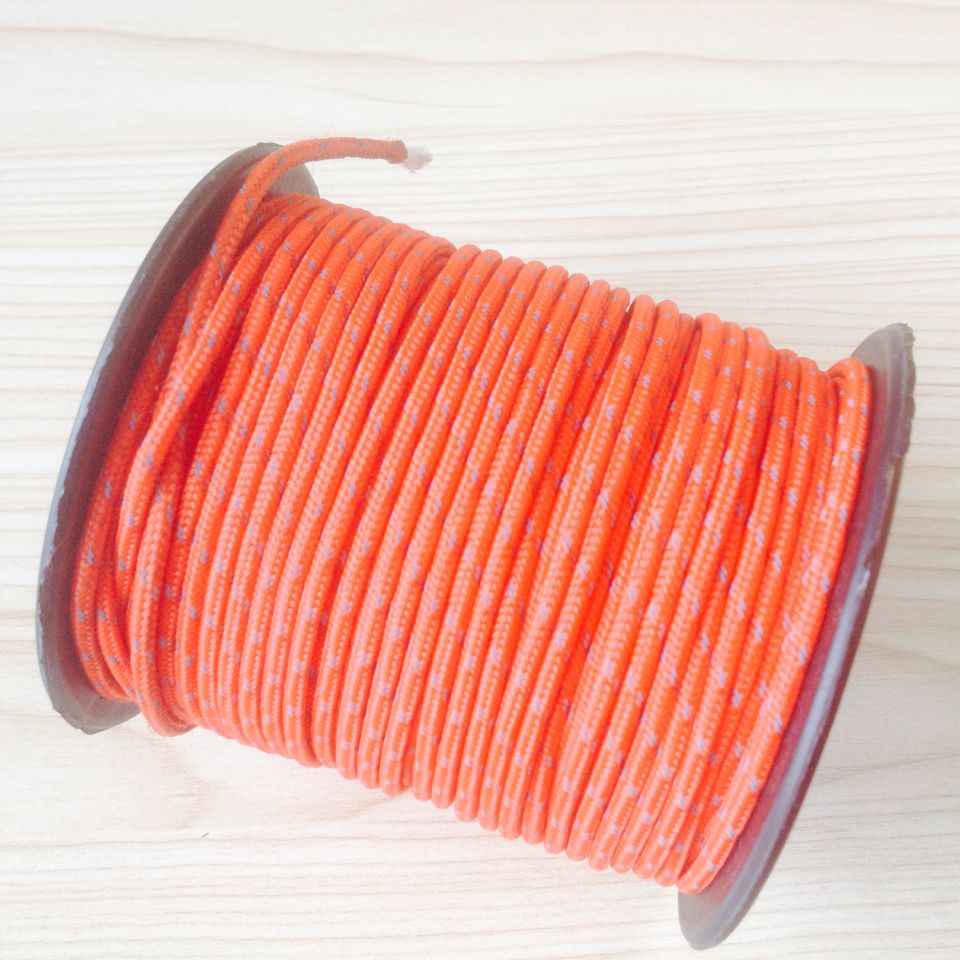 现货直销 双面反光防风绳 3mm精编织涤纶帐篷防风绳 质量有保证