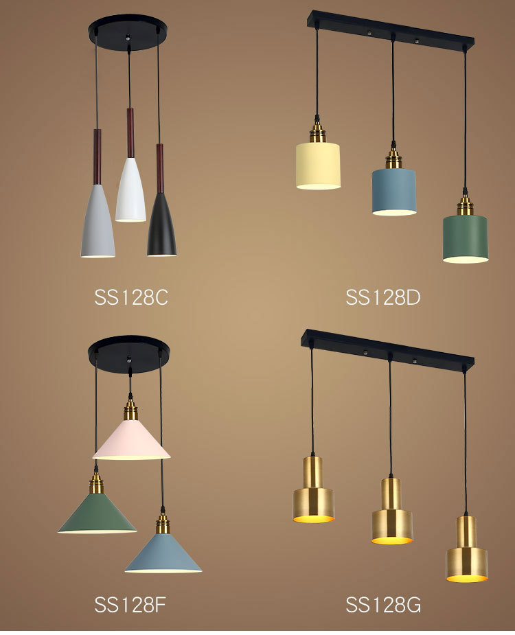 北欧极简现代简约餐厅三头吊灯餐厅吧台卧室书房创意个