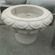 福建惠安石雕花盆花钵 花岗岩园林花钵摆件 石材雕刻厂家定制