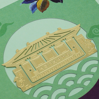 批发金属书签定制文创礼品创意古建筑款式中国复古风金属书签定做|ru