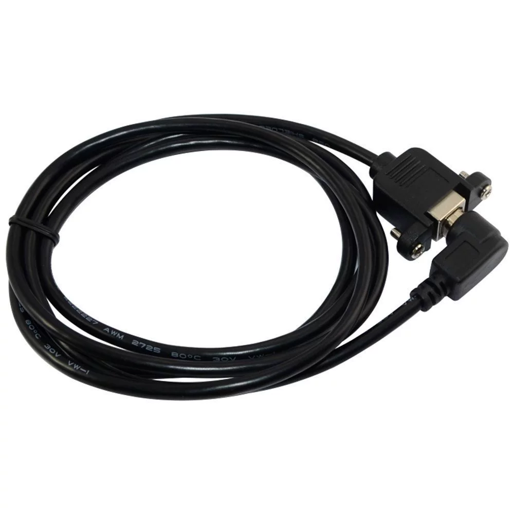 USB 2.0 B штекер в B гнездо удлинитель, панельный кабель USB 2.0 BF/BM 90° изгиб 1 м