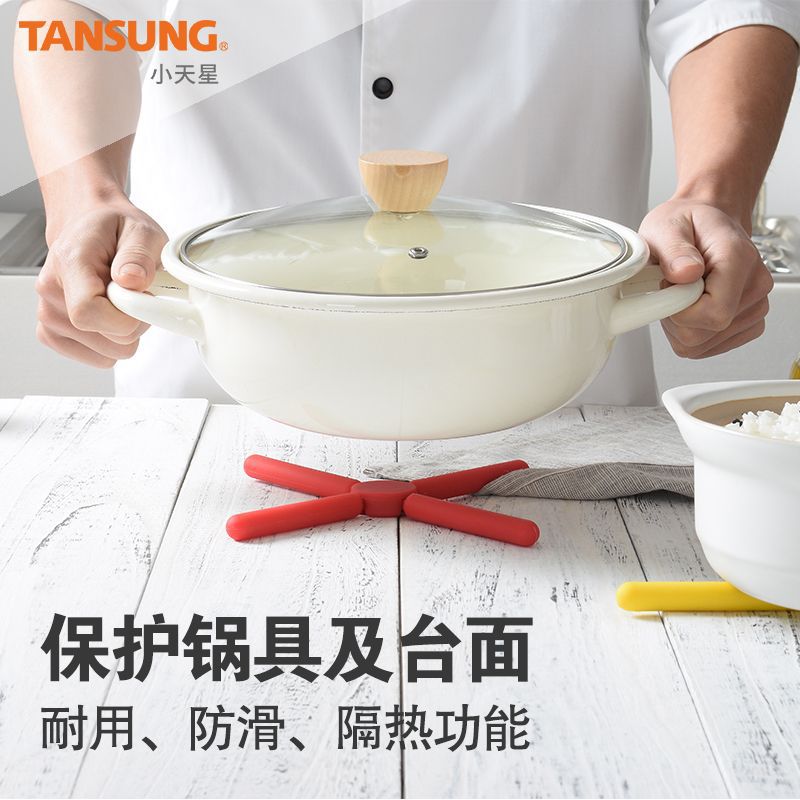 En stock Cruz silicona olla estera plegable estera de silicona cocina creativa aislamiento estera Mesa estera montaña al por mayor