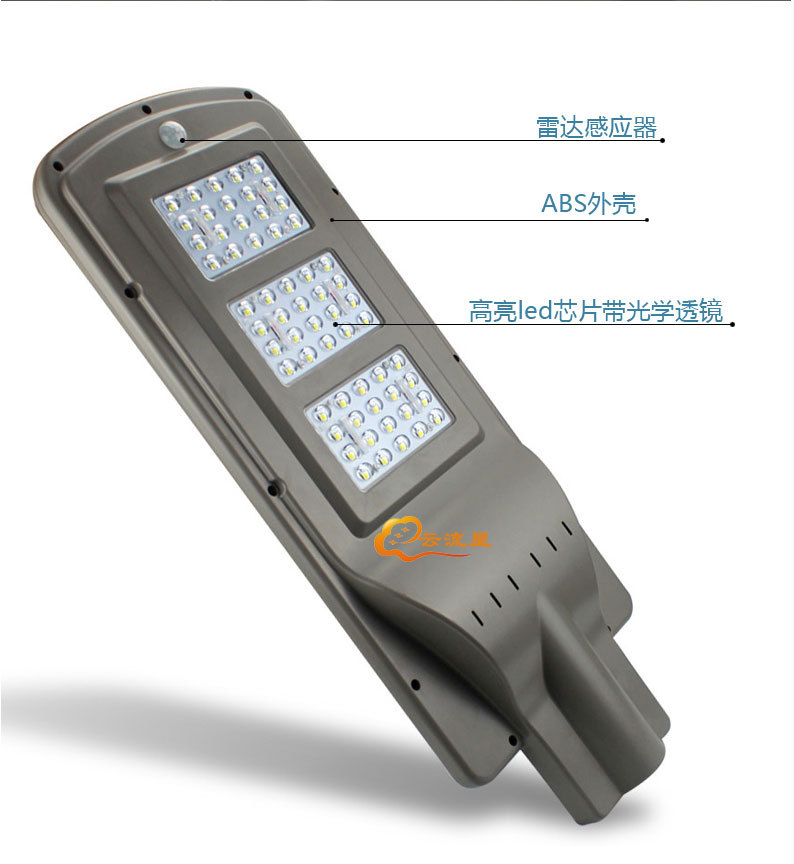 太阳能路灯 一体化 小路灯20W40W60W光控人体感应led户外景观照明|ru