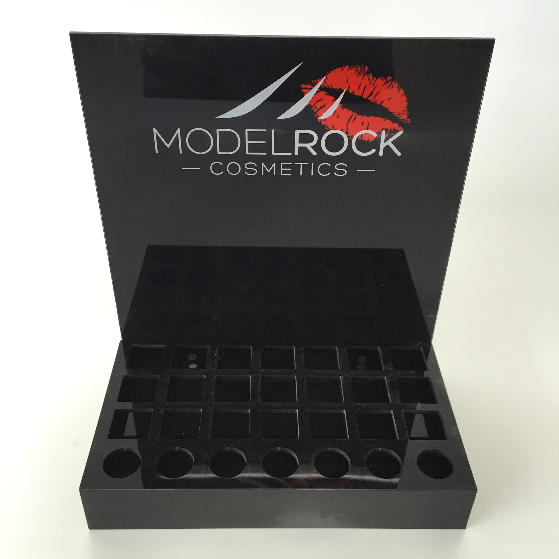 化妆品口红眉笔彩妆笔刷眼影美瞳展示架口红陈列架