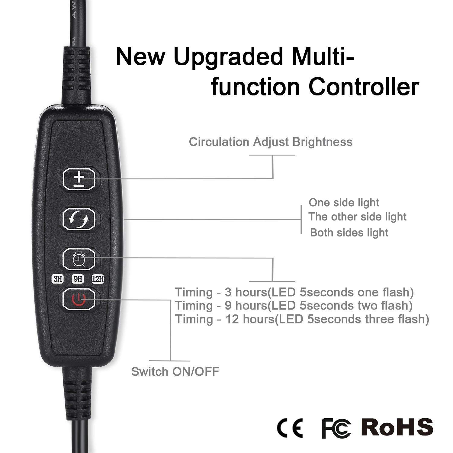 亞馬遜爆款 全光譜植物生長燈 定時(shí)可調(diào)光家用綠植花卉夾子植物燈
