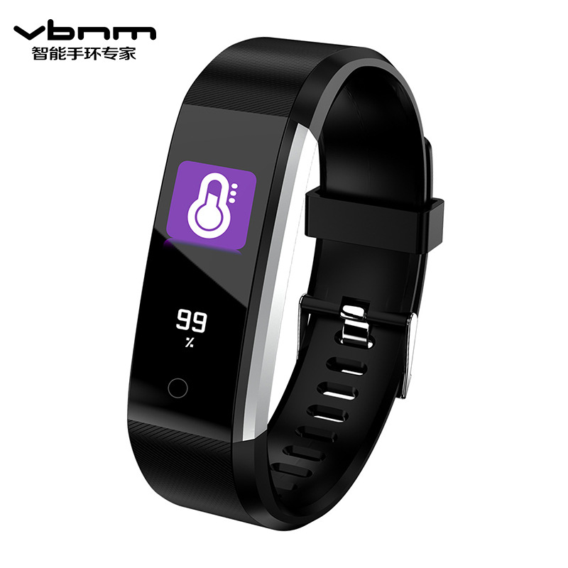 VBNM全新升级ID115Plus彩屏智能心率血压手环来电提醒微信推送|ms