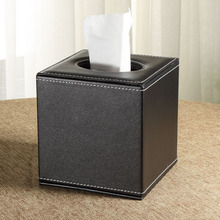 商務家用卷紙盒方形皮革卷紙筒創意酒店紙巾盒廣告抽紙盒pu紙巾筒