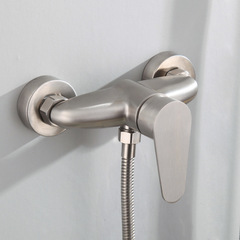 Factory Direct Sale New 304 Stainless Steel Simple Shower Head Set with Cold and Hot Brushed Mixed Valve Shower Faucet