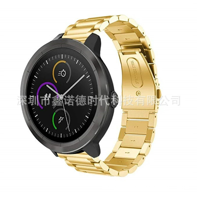 Подходящий ремень из нержавеющей стали для Garmin Jiaming vivoActive3 Three Pearl Band Trainer Sanzhu Ping Duck