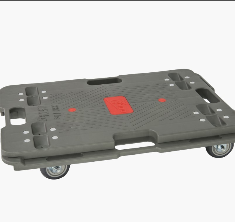 静音加厚平板车拖车折叠手推车拉货搬运车四轮家用小货车手拉塑料