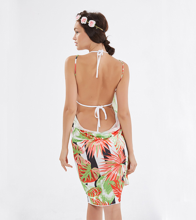 Bohemian Summer Beach Cover Up Floral Print Multi Functional Lightweight Fabric Perfect for Swimwear and Sun