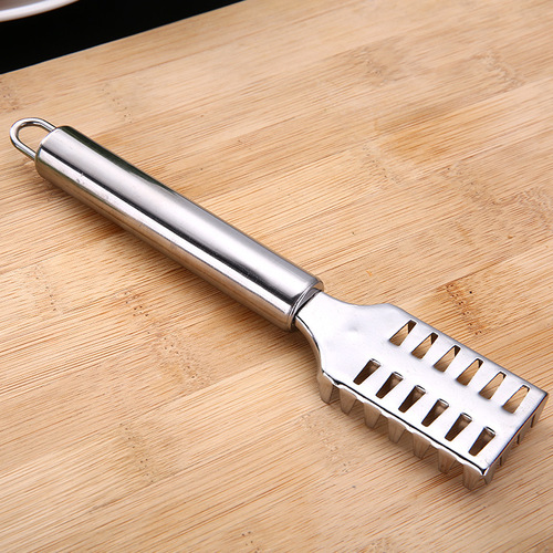 Stainless steel fish scaler, kitchen gadget, two-way serrated scaler, household fish killer and fish scaler wholesale