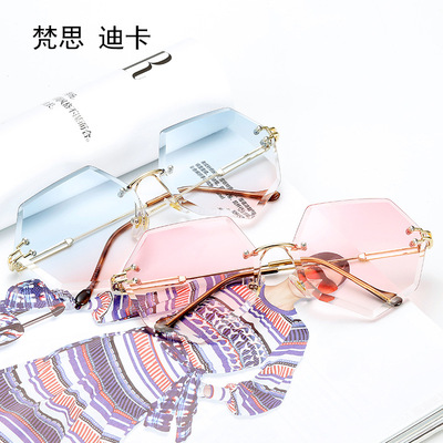 2018新款太阳眼鏡女士海洋片墨镜批发时尚眼镜潮流切边太阳镜6519|ms