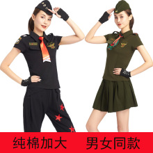 水兵舞服装全新女套装新款纯棉大码显瘦修身长袖广场舞演出服