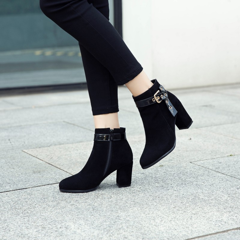 Suede High Heel Ankle Boots 5