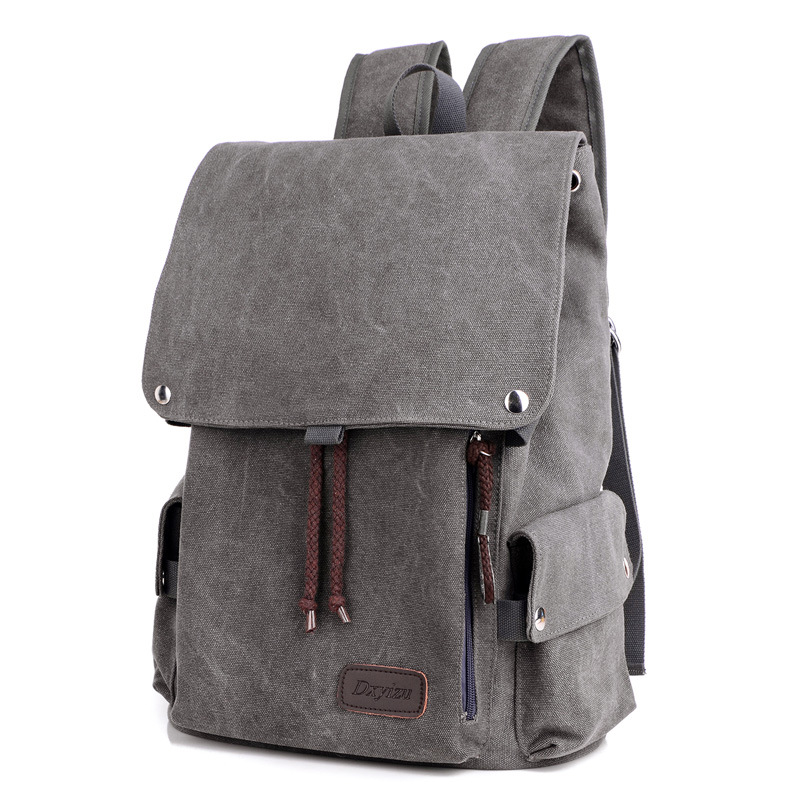 Foreign trade canvas backpack male stude...