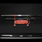 正品龙泉刀剑 折叠花纹钢宝剑 二级黑檀木一体唐剑 硬收藏未开刃