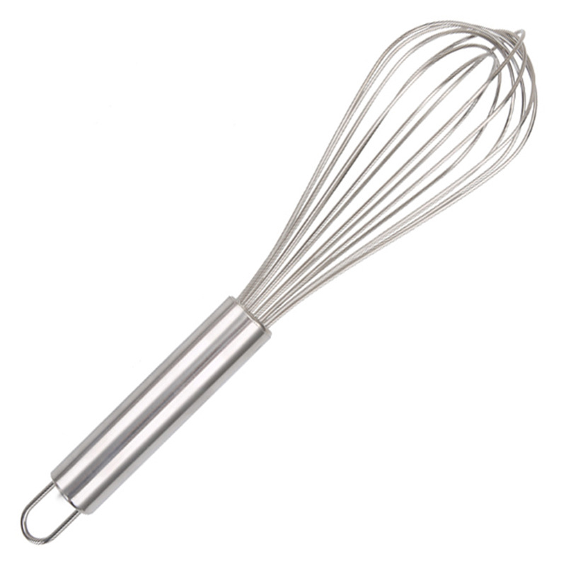 Fábrica al por mayor 6-alambre manual de hogar eggbeater espesado 201 de acero inoxidable licuadora de mano herramienta para hornear de 10 pulgadas