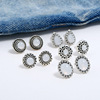 Set, earrings, European style, suitable for import, wish, simple and elegant design, cat's eye, wholesale