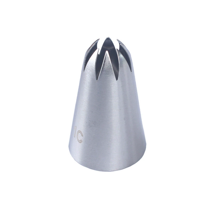 Piping Tip (Hua Tsui) 8-Tooth Stainless Steel 304, Large Nozzle 46×30/18 mm