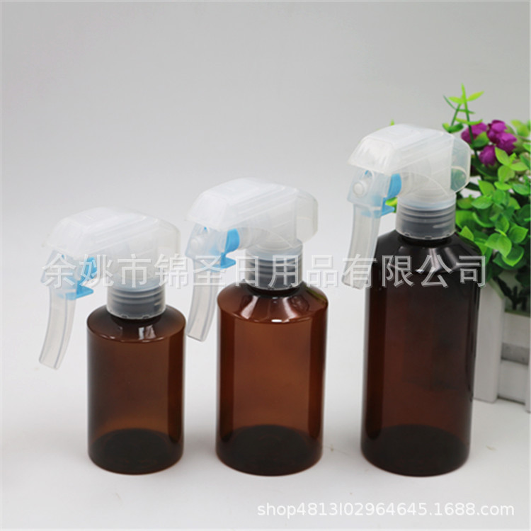 100ml/150ml/200ml斜肩棕色瓶配花王枪，美容美发细喷雾分装瓶