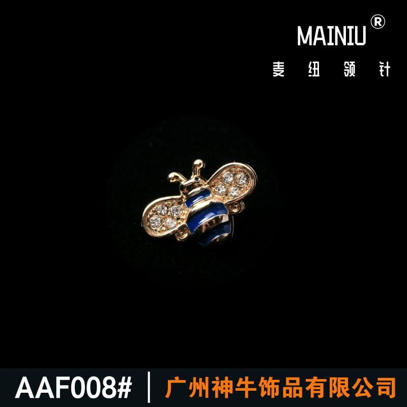 AAF008 Diamond Small Bee Exquisite Dripping Oil Small Metal Insect Bee Gold Alloy Material Branch