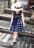 Dress with sleeves sleevless, shiffon skirt with bow, children's clothing, Korean style
