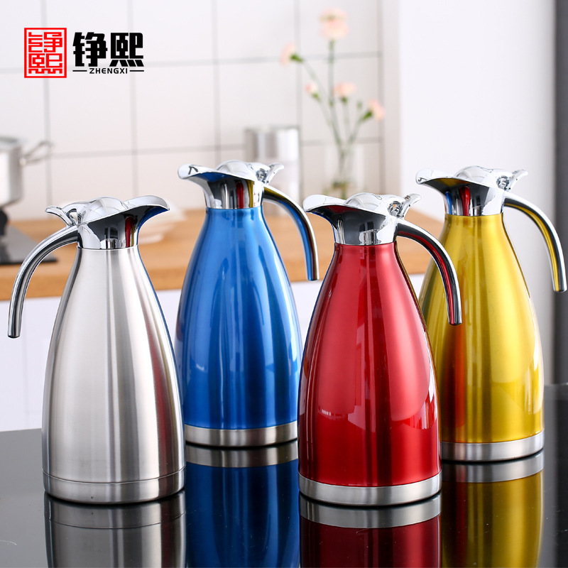 Stainless steel vacuum Coffee pot Warmers household 304 Thermos bottle European style Hot water bottle 2L