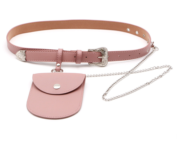 Vintage Floral Women's Belt with Metal Chain Waist Bag measurements and detail photo 12