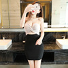 Nightclub bar women’s skirt sexy fashion low cut buttock dress night show deep V brassiere women’s skirt exposed