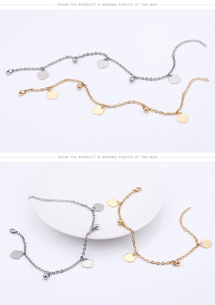 Heart-shaped anklet Japan and South Korea trend anklet personality student jewelry ankle chain