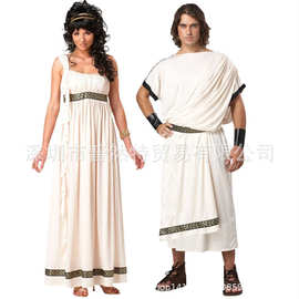 万圣节古希腊罗马雅典娜智慧女神服凯撒战神情侣套装希腊国王服装