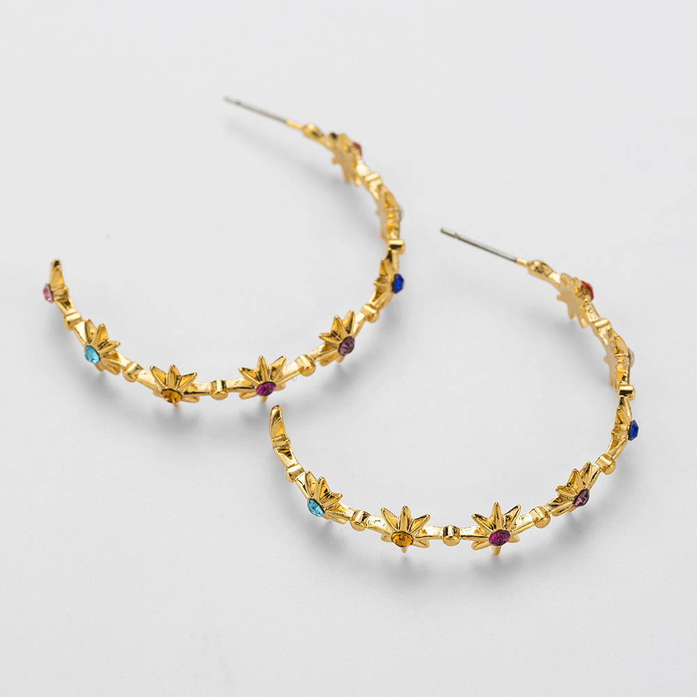 Copper Fashion Geometric earring(Gold) NHYT1238-Gold