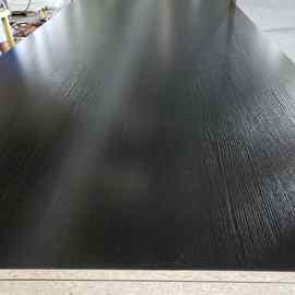 黑色麻面浮雕刨花板16mm家具衣柜橱柜板三聚氰胺板书桌免漆生态板