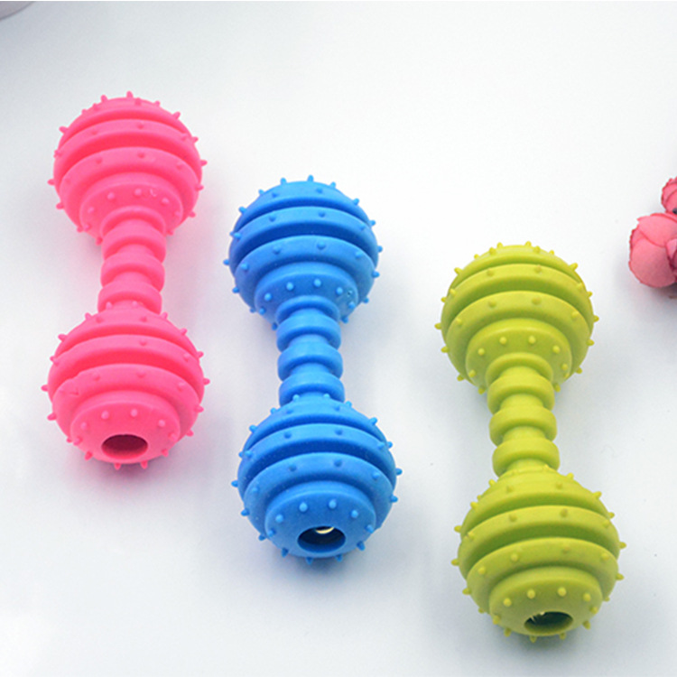 Pet Toy teether bar Barbell TPR perro de goma suave perro de juguete entrenamiento perro lanzando suministros para Mascotas Fábrica al por mayor