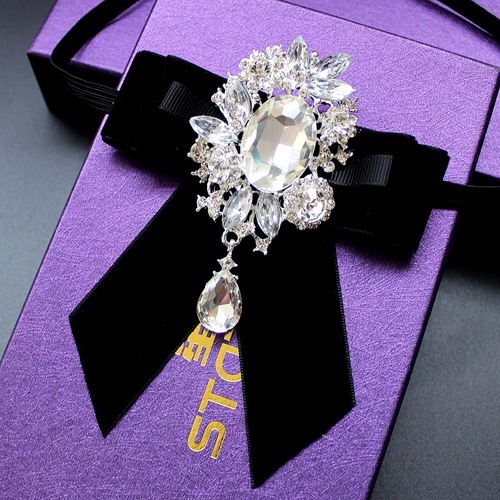 Men's suit collar, formal shirt, tie, wedding banquet collar accessories, rhinestone bow tie