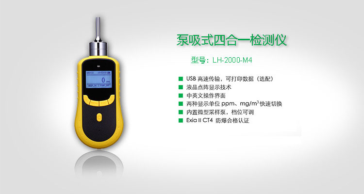LH-2000-M4泵吸式四合一气体检测仪