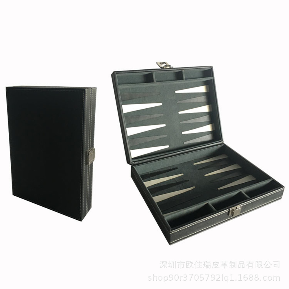 外贸包装畅销休闲娱乐双陆棋盒 皮质西洋跳棋盒 国际象棋包装礼盒