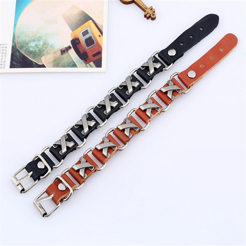 Leather Bracelet Bracelet Letter Connection