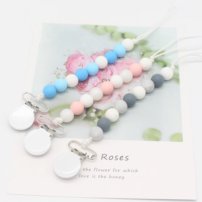 INS silicona chupete cadena AliExpress Amazon popular anti-gota cadena chupete clip bebé anti-perdido cadena