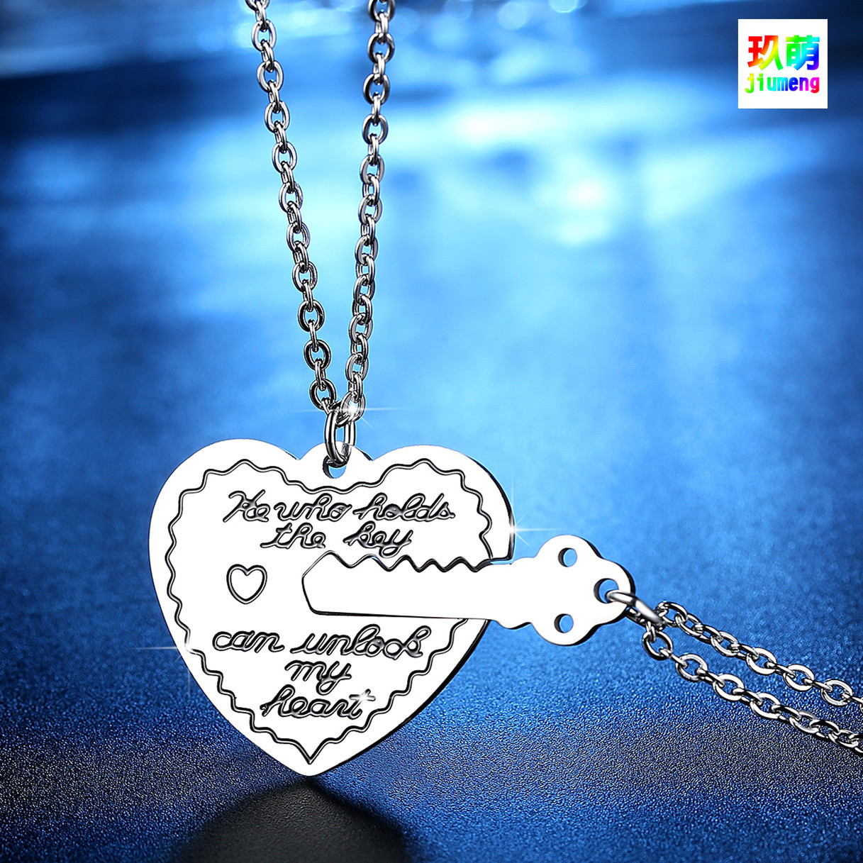 New Stainless Steel Heart Lock Necklace display picture 1