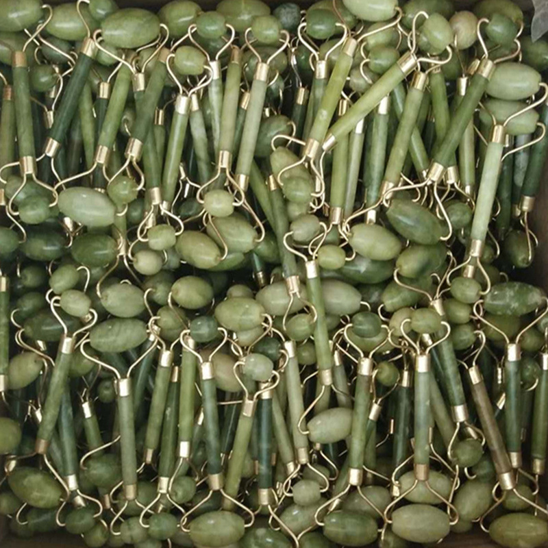 岫岩玉石滚轮美容器按摩棒按摩滚轮玉石按摩器面部按摩玉推|ru