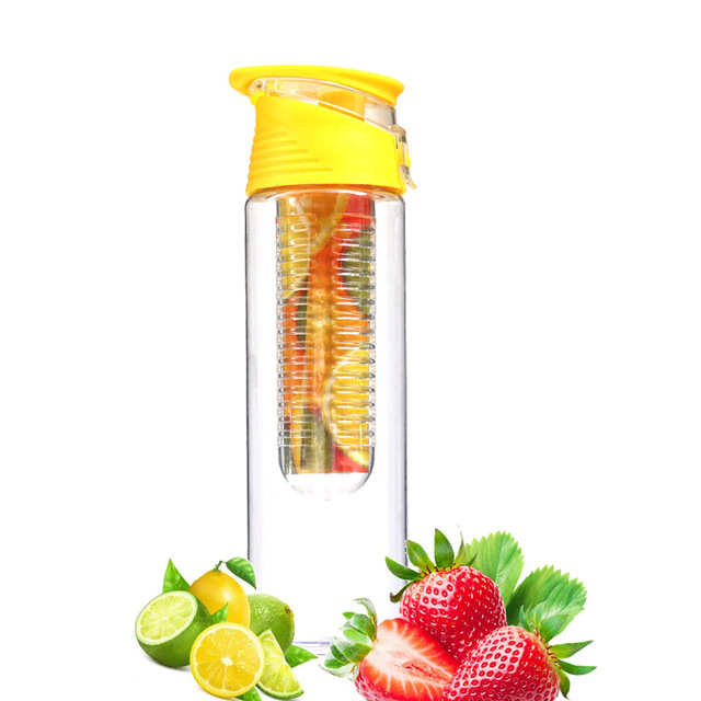 跨境创意800ml水果杯 户外运动水壶塑料广告礼品杯子定制一件代发